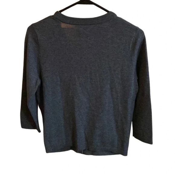 Kate Spade Short Gray Wool Cashmere Blend Cardigan Size Medium - Picture 2 of 6